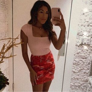 FREE PEOPLE MINI DENIM SKIRT